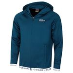 Oscar Jacobson Mens Travis Full Zip Golf Hoody - Teal/White - XXL
