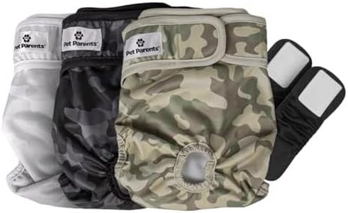 Pet Parents Premium Washable Dog Diapers & Extendrs, (3pack) of Female & Male Dog Diapers, Color: Camo, Size: Extra Small Dog Diapers