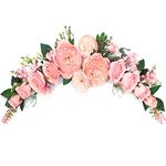 OrgMemory Wedding Arch Flowers, Artificial Floral Swags, 70cm Decorative Swag, Artificial Flower Swag for Door Wedding Party Wall Home Decor (Peach)