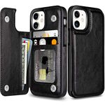 Coolden for iPhone 11 Case Shockproof Case for iPhone 11 Wallet Case Cover with Card Holder Slot Flip Folio Soft PU Leather Magnetic Closure Protective Case Cover for iPhone 11 6.1 inch (Black)