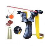 THOUGHTOSIS Hunting & Shooting Slingshots for Adults, Wrist Rocket,Laser, Spirit Level 1 Pcs/1 Thick Anti Freezing Band/ 50 Clay Balls