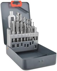 Gunpla 15pcs Threading Taps Set Metric M3-M12 Alloy Steel Hand Thread Repair Tools with Tap Wrench, HSS Twist Drill Bits Heavy Duty Jobber Drills Kit 2.5-10.2mm in Metal Storage Case for Tile Wood