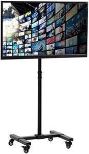 VIVO Mobile TV Cart for 13 to 50 inch Screens up to 44 lbs, LCD LED OLED 4K Smart Flat and Curved Monitor Panels, Rolling Stand, Locking Wheels, Max VESA 200x200, Black, STAND-TV07W