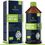 Organic Pure C8 MCT Oil - 100% Pure Coconut - Boosts Ketones 3X More Than Other MCTs - for Keto Diet & Bulletproof Coffee - Vegan Friendly - 1000ml - Made by Sterling Nutrition