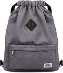 New Canvas Drawstring Gym Bag with Inner Pocket Sack School Bag Sports Backpack from KAUKKO