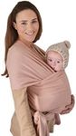 mushie Baby Wrap Carrier | 100% Organic Cotton | Infant Sling for Newborn and Babies 8-35 lbs (Blush)