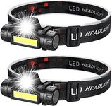 Tokeyla 2 Pack Rechargeable Headlamp Super Bright LED Head Torch,Adjustable Beam,Lightweight Head Lamp,Waterproof Headlight,Bike Light Flashlight for Running Camping Cycling Outdoor Adults Kids