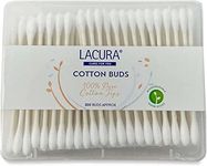 Lacura Cotton Buds 100% Pure Cotton Tips Biodegradable Paper Sticks, for Cleaning Ear and Doing Makeup, Q Tips, Swabs 2 Pack (400 Buds Total)