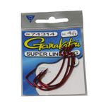 Gamakatsu Superline Offset Extra Wide Gap Worm Hook-3 Per Pack (Red, 6/0)