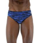 TYR Men's Durafast Elite Racer Brief Swimsuit Swim, Blue Fizzy, 34