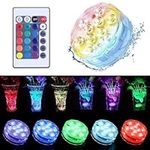 1 PCS Rechargeable Submersible LED Lights with Remote,lnground Pool Waterproof Led Light with Suction Cups,USB Multi-Color Bathtub Waterproof Light,for Pool Vase Aquarium Fountain Party Decoration