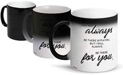 FirseBUY Long Distance Magic Mug, I May Not Always Be There with You, But I Will Always Be There for You Printed Ceramic Coffee Cup, Black 11 Ounce