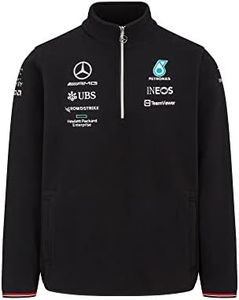 Mercedes AMG Petronas Formula One Team - Official Formula 1 Merchandise - 2022 Team 1/4 Zip Fleece - Black - XXL