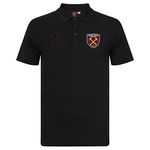 West Ham United FC Official Football Gift Mens Crest Polo Shirt Black XL