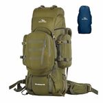 TRAWOC WILDWING 95L Internal Frame Travel Backpack with Detachable Daypack/Camping Hiking Trekking Bag Large Rucksack Bag for Men & Women BHK007, Olive Green, 3 Year Warranty