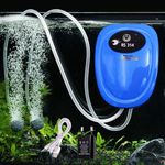 RS Electrical (RS-314 | Power : 2W | Output : 3L/min | Pressure : 0.01pa) Air Pump for Aquarium Air Fish Tank with Rechargeable Lithium Battery and Free Airtube & Airstone