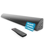 MAJORITY Bluetooth Sound Bar for TV | Built-in Subwoofer | 120 Watts 2.1 Channel Sound | RCA, Optical, and AUX Connection | Wall Mountable | Remote Control included Snowdon TV Soundbar