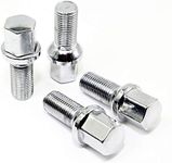 Set of 20 Veritek 14x1.5mm Chrome OE 2.10 Inch 28mm Shank Length 17mm Hex R12 Ball Seat Wheel Lug Bolts for Mercedes Audi VW Volkswagen Factory Wheels