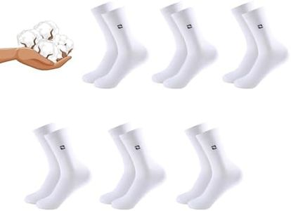 Calcetines Básicos Blancos 80% Algodón Media Caña. Pack 6 Pares calcetines para deporte Hombre. Suavidad y transpirabilidad a cada paso. Ideal uso diario y actividades deportivas. Talla Única 40-45