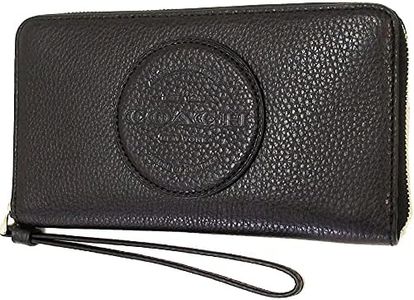 COACH Women's Dempsey Large Phone Wallet (Black), Black - Gold, OS, Long Wallet