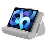 MoKo Tablet Pillow Stand, Soft Tablet Cushion Stand, with Multiple Viewing Angles and Storage Pocket, Fit with iPad 10.2 2021/iPad Air 5/4/3/iPad Pro 11/12.9 2022, iPad 10th,Galaxy Tab, iPhone, Gray