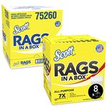 Scott Rags In A Box 75260 - Heavy Duty Disposable Towels - 8 Boxes x 200 White Shop Towels (1,600 Paper Towels Total)