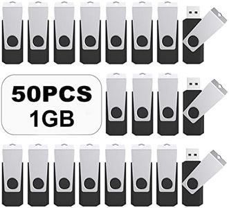 TOPESEL 50PCS 1GB USB 2.0 Flash Drives Bulk Pack Swivel Memory Stick Thumb Drives Pen Drive (1gig 50 Pack Black)