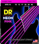 DR Strings NPE-10 HIDEF NEON™ PINK Colored Electric Guitar Strings: Medium 1046