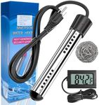 Immersion Water Heater with Digital LCD Thermometer，2000W Portable Bucket Heater with 304 Stainless Steel Guard,Anti-scalding Submersible Water Heater for Bathtub Hot Tub Pool