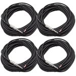 Seismic Audio QRW50FourPack 50-Feet Raw Wire to 1/4-Inch Speaker Cable, 16 Guage, PA/DJ/Home Audio