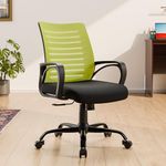 Green Soul Atom | Ergonomic Office Chair for Home & Office | 15 Months Warranty | Comfortable & Spacious Seat | Rocking-tilt Mechanism | Heavy Duty Metal Base (Black & Green)