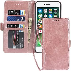 ELTEKER Phone Case for iPhone 6 Plus/6S Plus Wallet Case,[RFID Blocking] Premium Leather Credit Card Holder Magnetic Flip Kickstand Wallet Case for iPhone 6 Plus/6S Plus -Pink