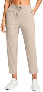Petite Pants for Women Ankle Pants with 2 Pockets, Dusty White, 3XL, 26"