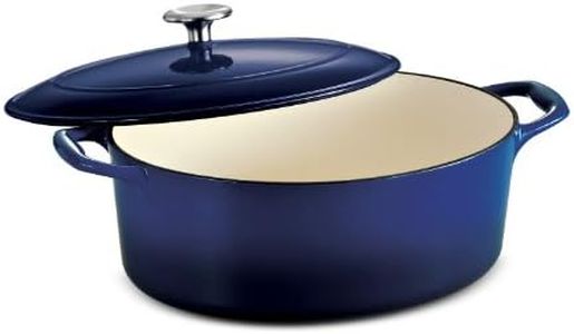 Tramontina Covered Oval Dutch Oven Enameled Cast Iron 5.5-Quart Gradated Cobalt, 80131/077DS