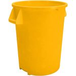 Sparta Bronco Round Waste Bin Trash Container 32 Gallon - Yellow