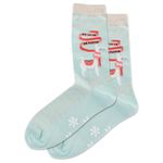 Hot Sox Women's Winter Holiday Fun Crew Socks-1 Pair Pack-Cute Gifts-Christmas, Fuzzy FA La Llama Gripper (Light Blue), 3.5-9 UK