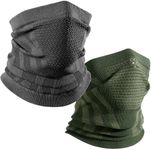 WTACTFUL Winter Neck Gaiter Neck Warmer Half Face Ski Mask Cover Shield Cold Weather Windproof Tube Bandana Balaclava for Running Skiing Hunting Snowboarding Cycling Motorcycle Running Green Black
