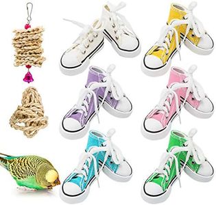 Bird Chewing Toys, 12 Pieces Parrot Sneakers Colorful Cotton Shredder Hanging Cage Bite Toys for Small Parakeets, Cockatiel, Conures, Finches, Budgie, Mynah, Finche, Love Birds,Dove, Parrotlet (H01)