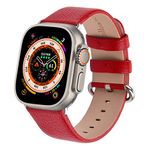 Fullmosa Compatible with Apple Watch Band 41mm 40mm 38mm Premium Genuine Leather Replacement Strap, iWatch Leather Band for Series Ultra 2/9/8/7/6/5/4/3/2/1 for Men and Women(red)