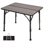 KingCamp Camping Table Folding Garden Table Adjustable Height Aluminum Legs Stable Strong Fold up Table Foldable Table for Picnic BBQ