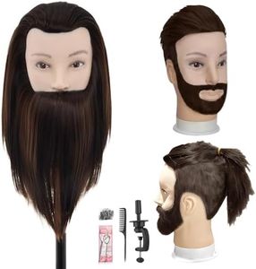 Male Mannequin Head with Hair,10" Barber Mannequin Head,Cosmetology Hairdresser Training Doll Manikin Head for Hair Styling and Practice (4# Brown)