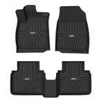 3W Floor Mats for Accord 2018-2022 All Weather TPE Non-Silp Odorless Heavy Duty Custom Fit Harmless Car Floor Carpet Liner Front & Rear 2 Rows (Not for Hybrid Model) Black 10+ Years Lifespan