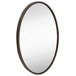 Hamilton Hills 24x36 inch Oval Black Framed Wall Mirror | Large Premium Wooden Mirror for Wall | Floating Bathroom Mirrors for Vanity and Living Room | Hanging Round Mirrors for Wall Decor