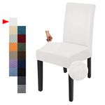 YEMYHOM 2 Packs Latest Checkered Dining Chair Slipcover Parsons Chair Furniture Protector Stretch Chair Covers for Dining Room, Restaurant, Kitchen, Party (White)