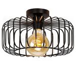 Gokoly Black Metal Ceiling Lighting Fixture, Semi Flush Mount Ceiling Light Pendant Lights for Living Room Bedroom Dining Room Kitchen Hallway Lounge