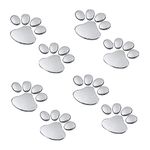 EQLEF® 4 Pairs Bear Dog Paw Animal Footprints Car 3D Sticker Decoration Silver Tone