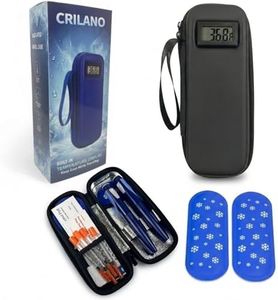 Crilano Insulin Cooler Travel Case with Temperature Display, TSA Approved Diabetic Medicine Cooling Bag Diabetic Supplies Organizer with 2 Ice Pack for trips (Black4)