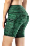 Neonysweets Womens Active Gym Workout Shorts Cycling Running Shorts (Medium, PhonePockets-Jungle Green)