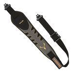 Allen Company Aspen Nubuck BackTrak 2-Point Rifle and Shotgun Sling - Rubber Grip with Swivels - Ideal for Hunting and Shooting - Gun Strap - Tested up to 300 Lbs. - Black/Clay