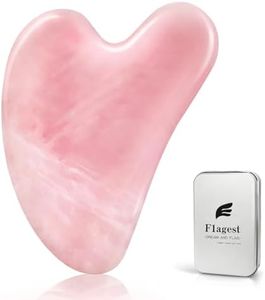 Flagest Gua Sha Rose Quartz Massage Tool, Facial Tool for Scraping and SPA Acupuncture Therapy, Heart Shape Trigger Point Treatment on Face (Rose Quartz)